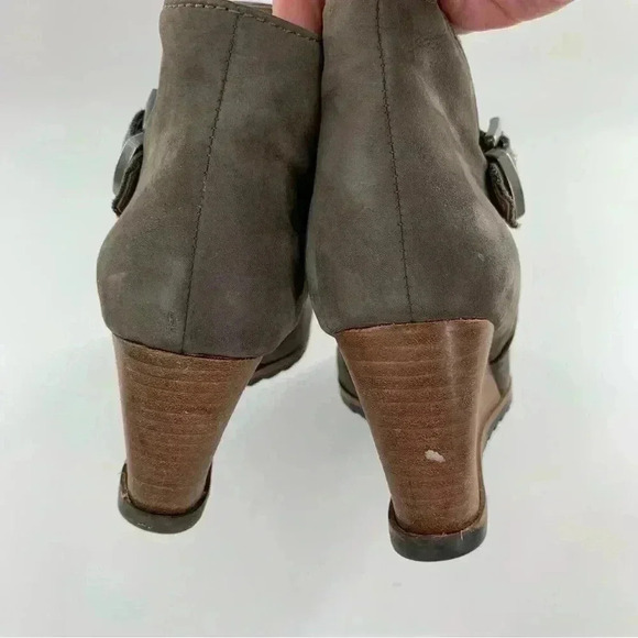 Caslon womens booties size 38 gray suede pull on belted wedge boots - Picture 8 of 14